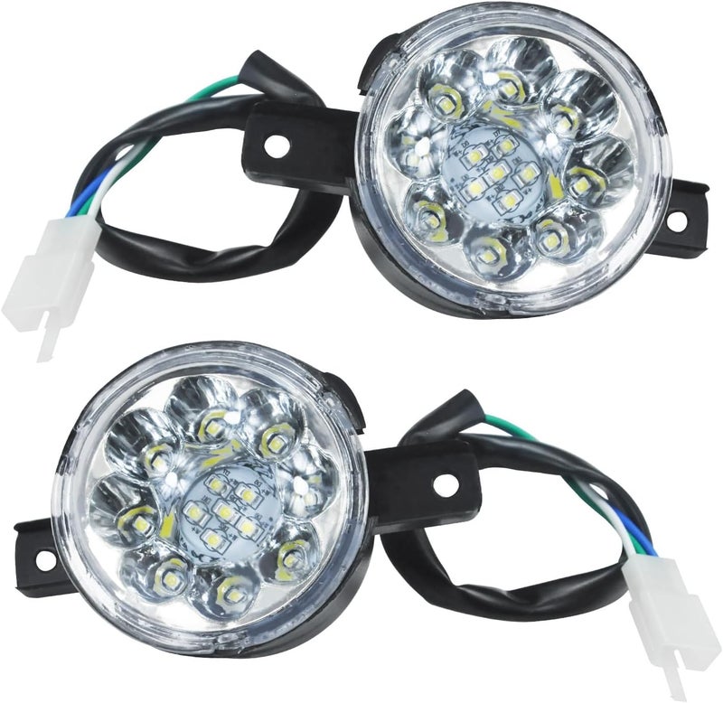 HOLATO 12V LED Headlight Front Head Lamp for 50cc 70cc 90cc 110cc 125cc TaoTao ATA 110D 125D Coolster 3050D 3125R Sunl Baja Roketa Apollo Kazuma Chinese ATV Four Wheeler Quad Parts Heavy Duty 2Pcs - Image 1